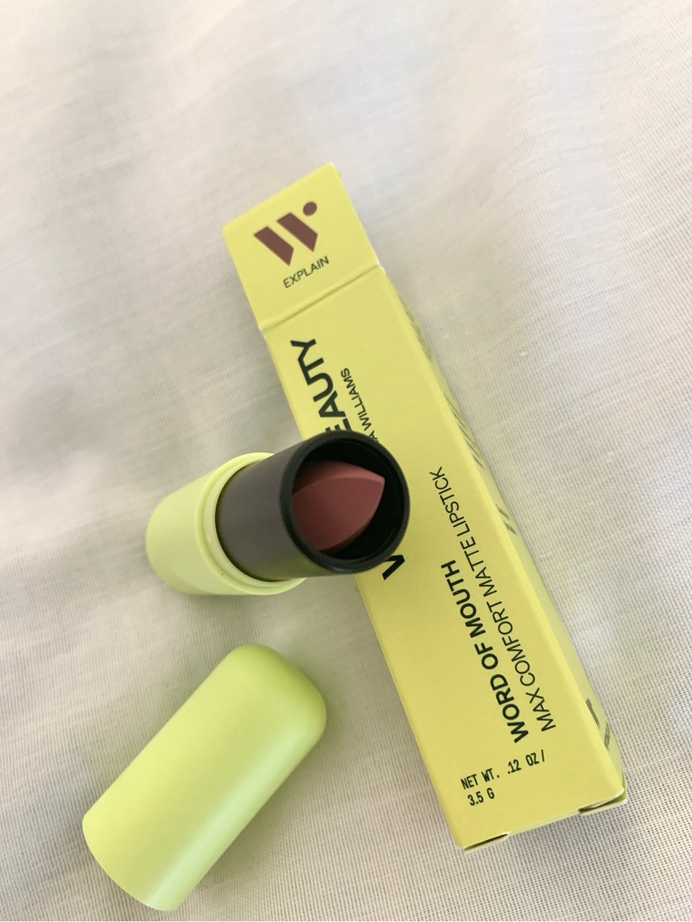 NIB Wyn Beauty Word of Mouth Max Comfort Matte Lipstick - Explain Rosey Brown